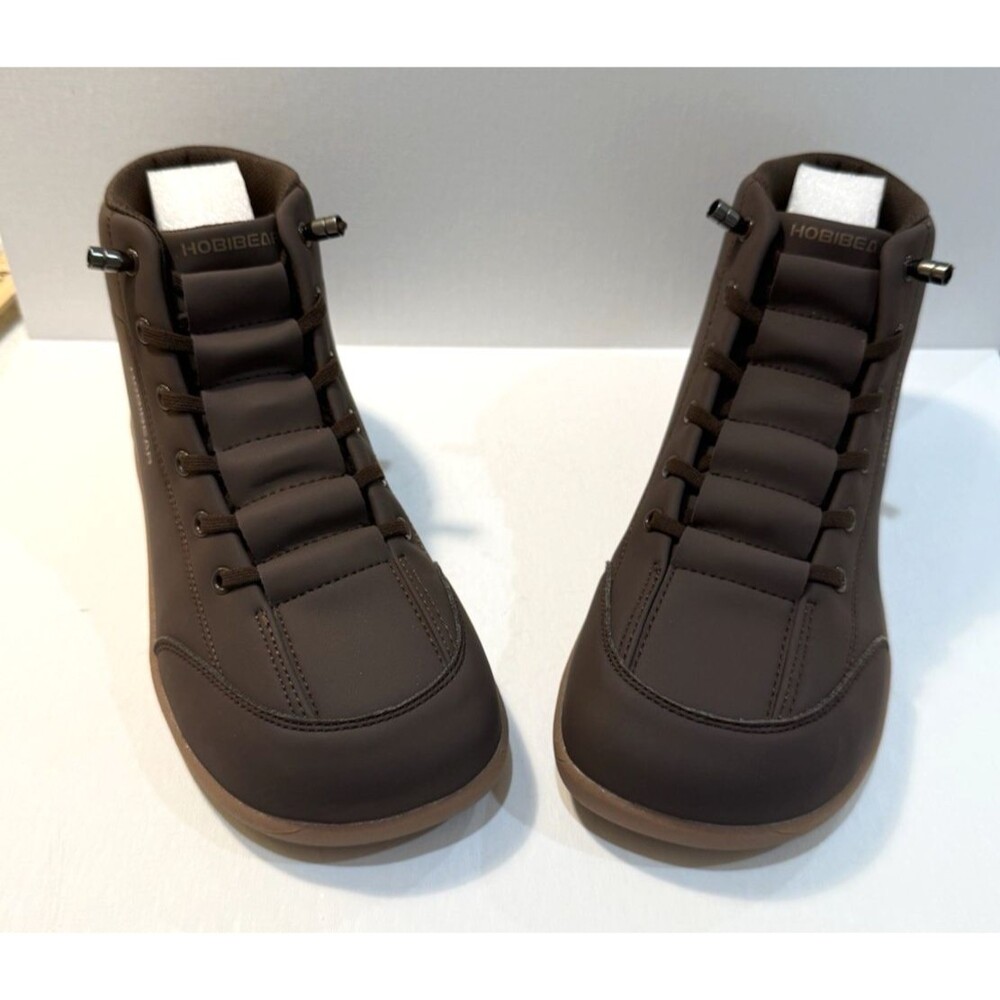 HOBIBEAR Leather Barefoot Boots Zero-Drop Minimalist Wide Width Shoes 42 Unisex